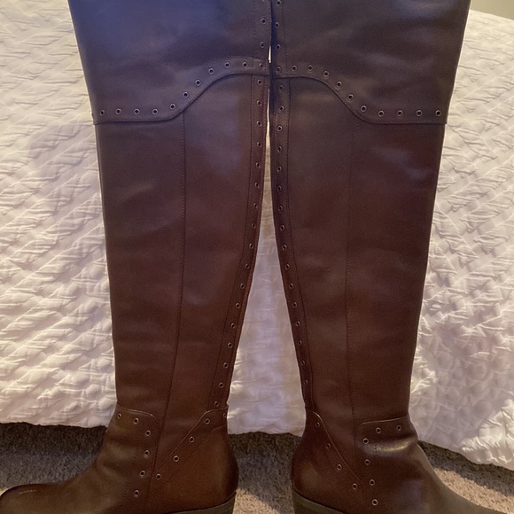 Vince Camuto Brown leather thigh high boots - Picture 2 of 3